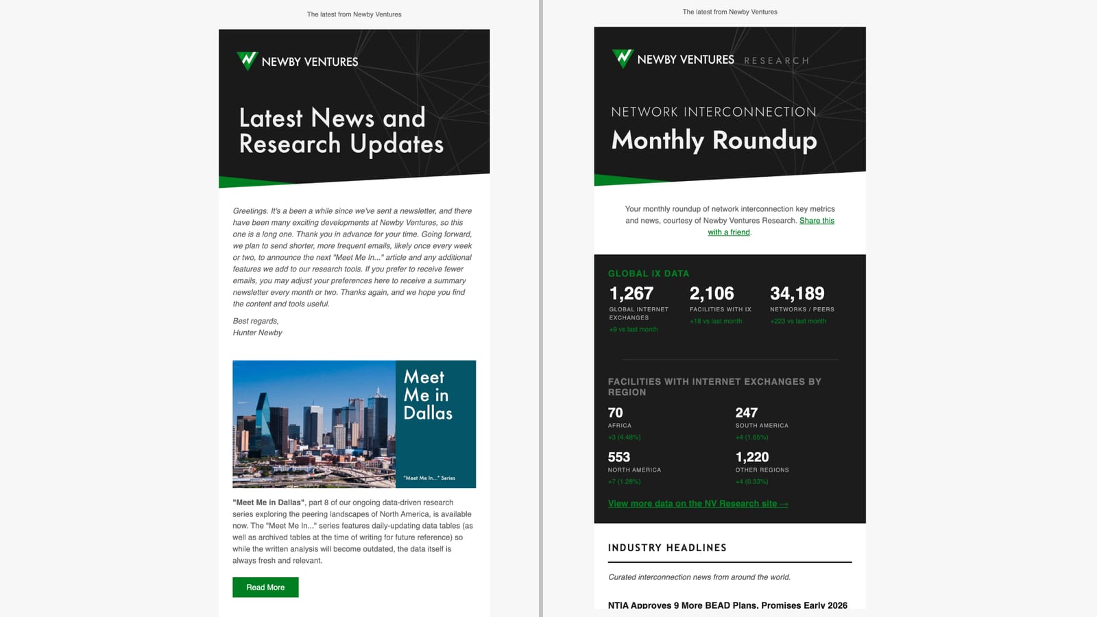 Newby Ventures — newsletter templates