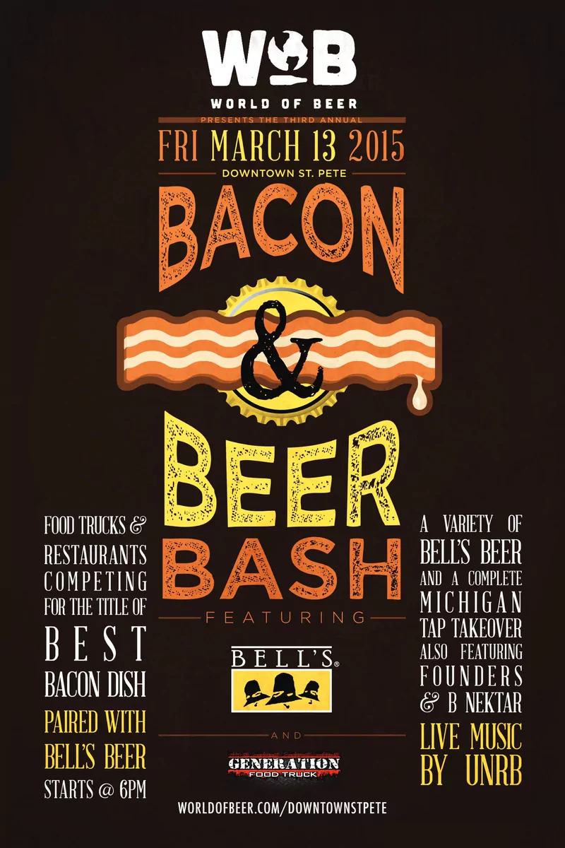 World of Beer — Bacon and Beer event poster