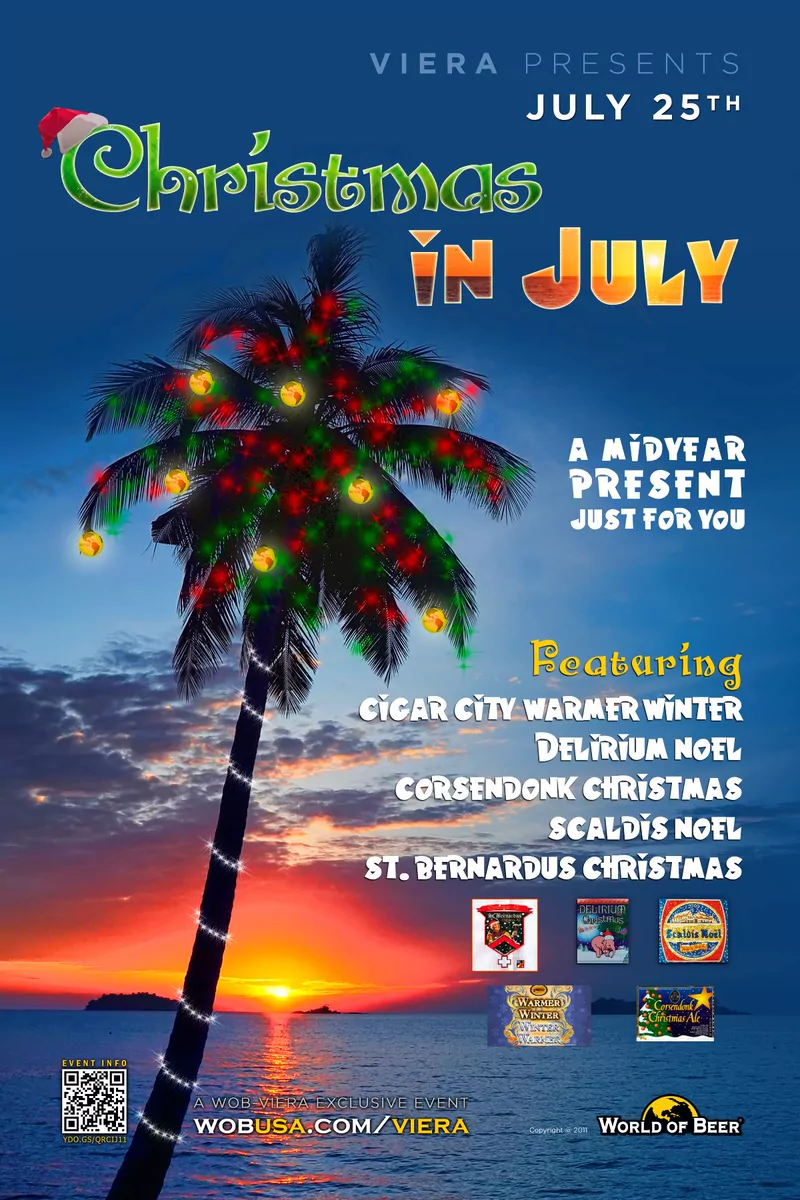 World of Beer — Christmas in July event poster