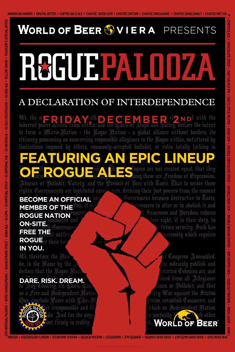 World of Beer — event poster co-branded with Rogue