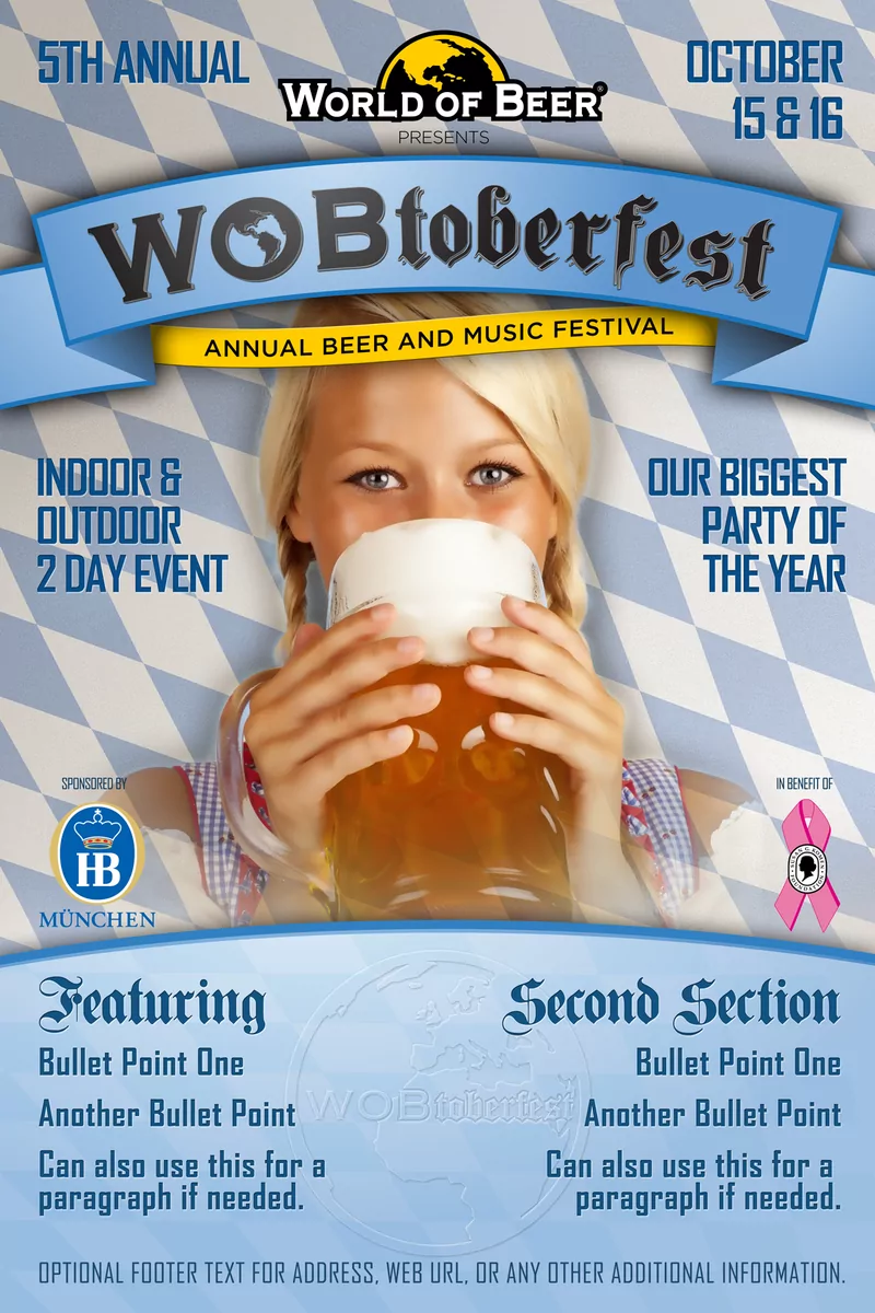 World of Beer — WOBtoberfest event poster